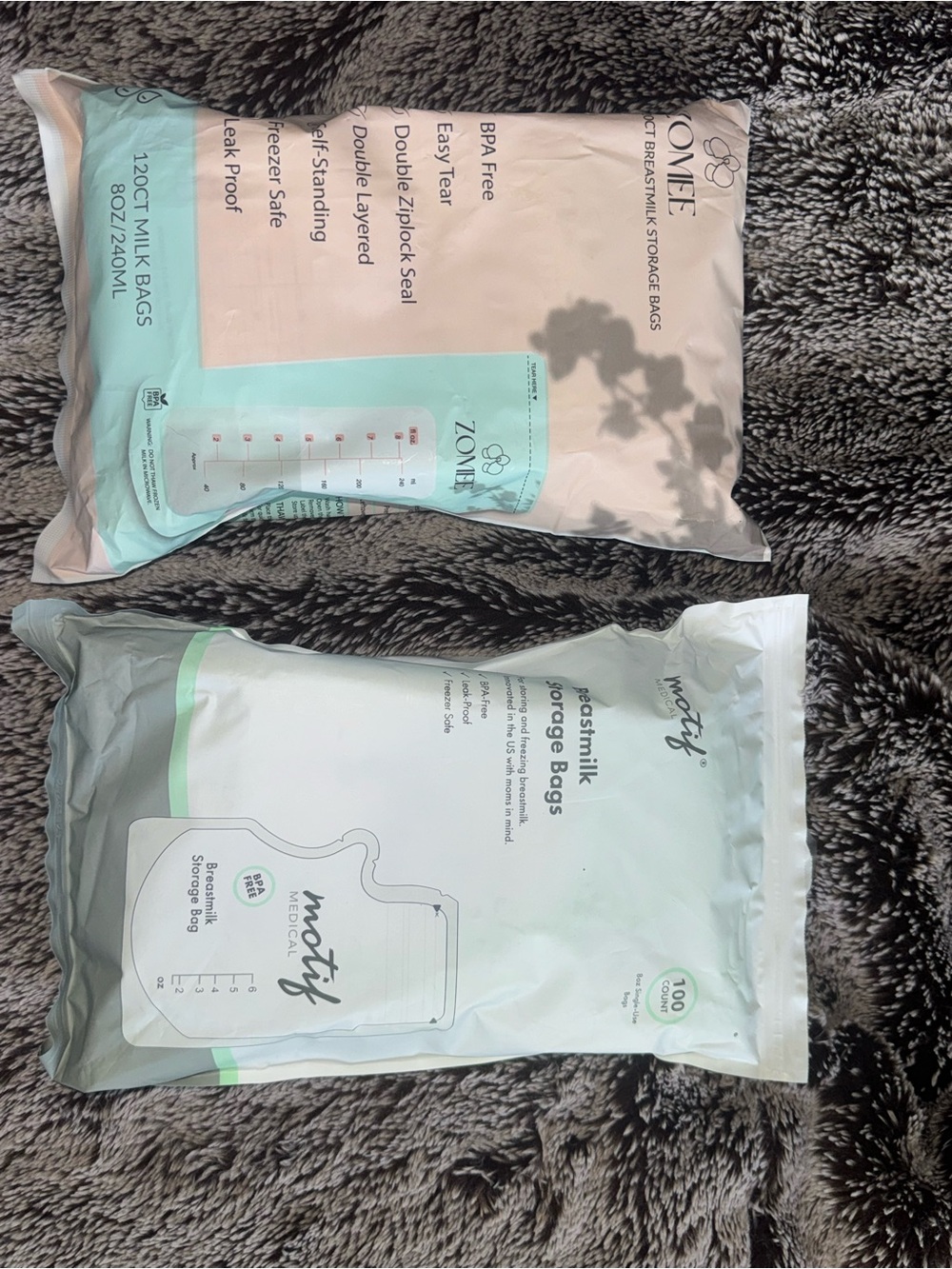 Breastmilk Storage Bags - White & Mint (Pack)